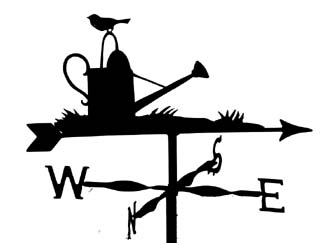 Robin on Watering Can weather vane